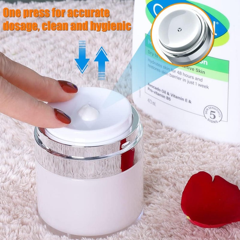 KaiNaDi Airless Pump Jar, 1.7 oz Airless Pump Bottles, Travel Lotion Container â€“ Vacuum Dispenser for Cream â€“ Leak-Proof TSA-Friendly Design Keeps Cream Fresh â€“ Multi-Purpose for Lotion, Sunscreen (2 Pack) - Image 2