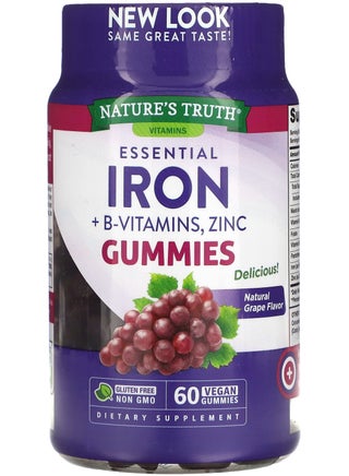 Essential Iron + B-Vitamins, Zinc, Natural Grape, 60 Vegan Gummies - pzsku/ZCF9C987D039209EB2AD3Z/45/1746230843/d5611248-2e90-4a29-8709-c6aae2c5f75f