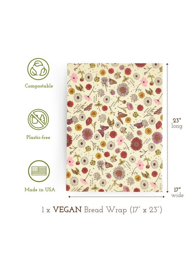 Bee's Wrap Bee's Wrap Reusable Vegan Alternative to Beeswax Food Wraps, Made in the USA, Eco Friendly, Sustainable Organic Cotton Wraps, Bread Wrap for Homemade Bread, Vegan  - Image 1