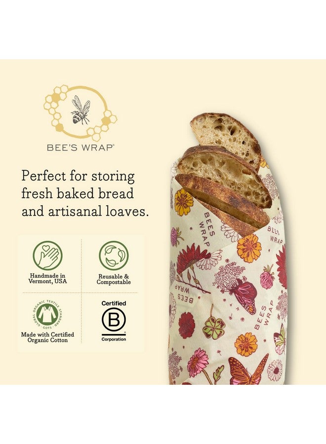Bee's Wrap Bee's Wrap Reusable Vegan Alternative to Beeswax Food Wraps, Made in the USA, Eco Friendly, Sustainable Organic Cotton Wraps, Bread Wrap for Homemade Bread, Vegan  - Image 3