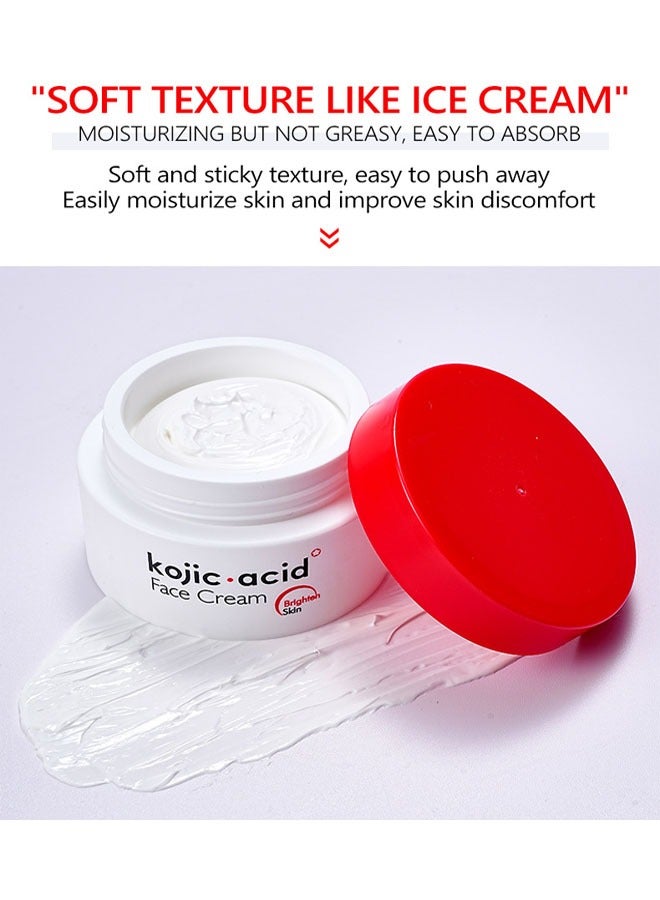 GUANJING Kojic Acid Face Cream 50g,Deep Nourishment Anti Wrinkle Firming Repair Skin Barrier, Improve And Repair Damaged Skin Mildly Whiten Fix Wrinkles, Spots Or Acne Scars In A Effective Way - Image 2