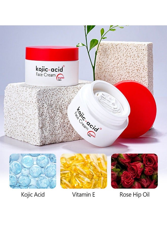 GUANJING Kojic Acid Face Cream 50g,Deep Nourishment Anti Wrinkle Firming Repair Skin Barrier, Improve And Repair Damaged Skin Mildly Whiten Fix Wrinkles, Spots Or Acne Scars In A Effective Way - Image 4