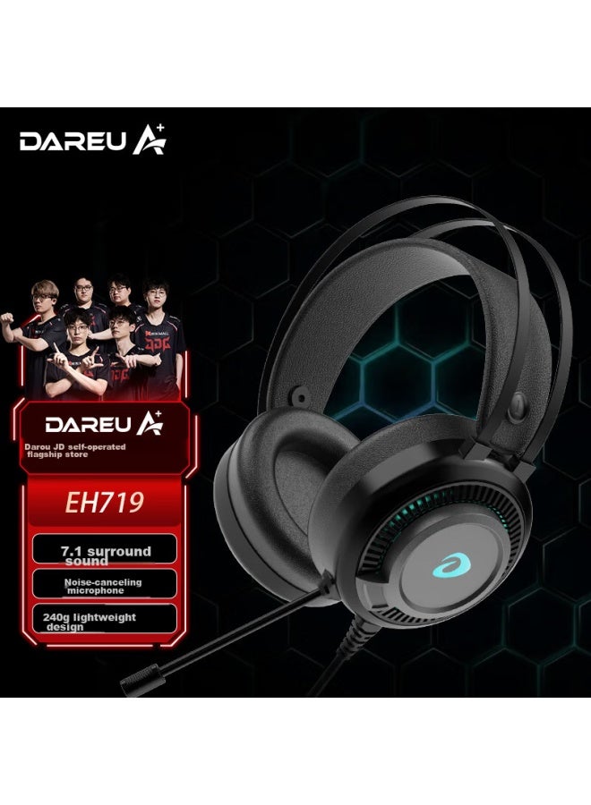 Daryo Dareu Eh719 Gaming Headset, Delta Action Sound Positioning, 7.1 Channel Over-ear Headphones, Desktop Headset, E-sports Headset, Noise-cancelling Headphones - Image 1