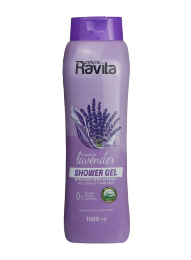 Cristal Ravita Cleansing & Refreshing Shower Gel Lavender Scent with Aloe Vera Extract - parabens free, alcohol free, petroleum free 1000ml