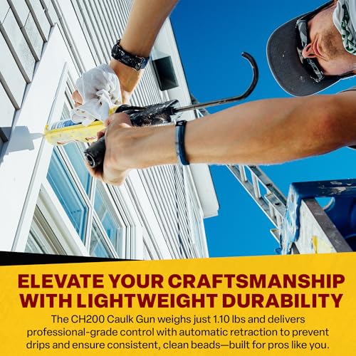 Dripless Brand CH200 Cradle Frame Hex Rod Caulk Gun | Dripless Metal Caulking Gun for 10oz Sealant and Adhesive Silicone Cartridges or Tubes | 10:1 Thrust Ratio | Contractor Grade - Image 4
