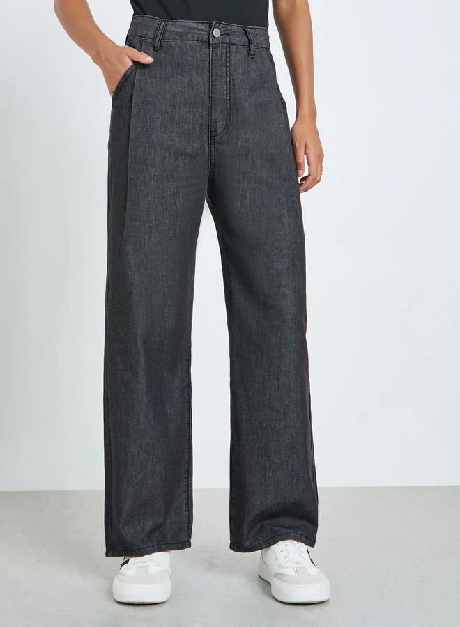 Styli Women High Rise Wide Leg Jeans