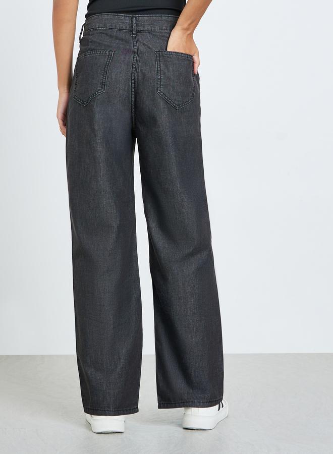 Styli Women High Rise Wide Leg Jeans - Image 4