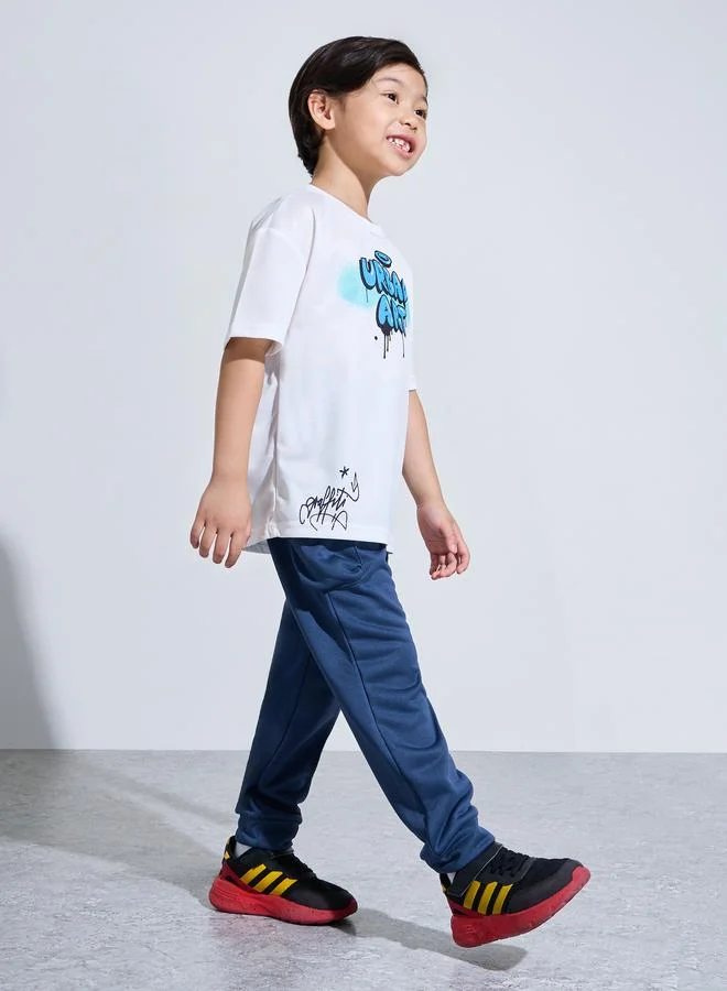 ستايلي Boys Solid Joggers with Rib Cuff and Cargo Pockets