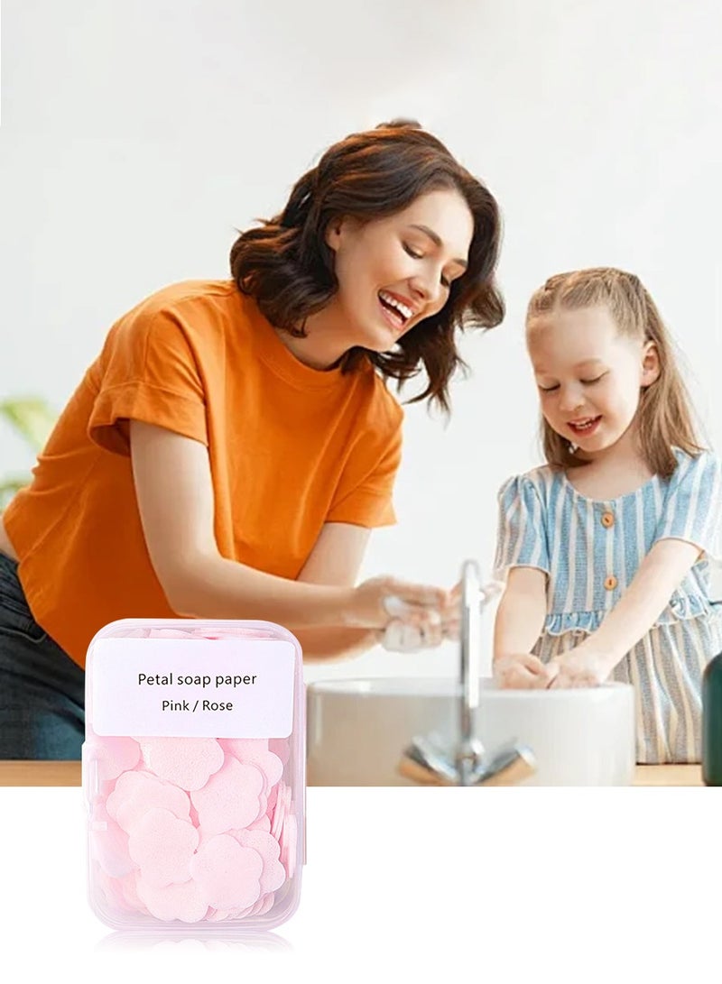 BEIRUI 4 Boxes of Petal Hand Soap Sheets, Portable Dissolvable Soap Sheets for Hand Washing and Cleaning, Perfect for Children and Adults for Outdoor Travel and Camping Hikes - Image 2