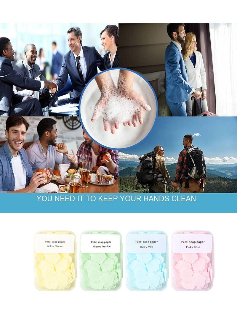 BEIRUI 4 Boxes of Petal Hand Soap Sheets, Portable Dissolvable Soap Sheets for Hand Washing and Cleaning, Perfect for Children and Adults for Outdoor Travel and Camping Hikes - Image 4