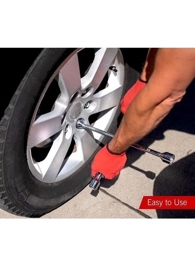 16-Inch Heavy-Duty 4-Way Car Wheel Cross Wrench - Universal Lug Nut & Bolt Brace for Tire Changes - High-Torque Steel Tire Repair Tool - Image 5