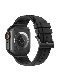 X-level Sports Liquid Silicone Rubber Band with Stainless Steel Adapter for Apple Watch Ultra 1/2 49mm 45mm 44mm 42mm Durable Replacement Strap for iWatch Series 10 (46mm) 9 8 7 6 5 4 3 2 1 SE, Stainless Steel Connector Durable Silicone Black  - Image 2