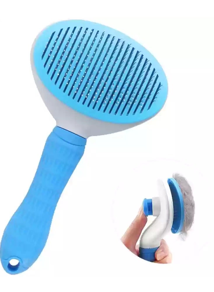 Knox Powering Generations Knox Self-Cleaning Slicker Brush for Dogs & Cats 2-in-1 Grooming, & Massaging Tool with Soft Stainless Steel Bristles, Non-Slip Handle, Easy Fur Removal, Ideal for Long & Short Hair - Image 1