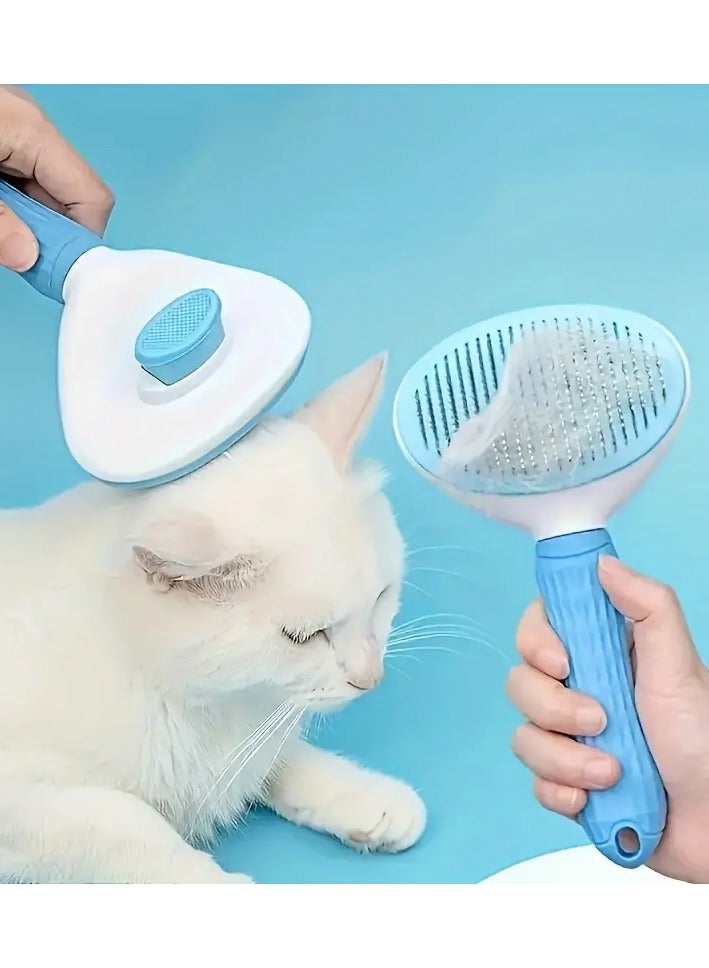 Knox Powering Generations Knox Self-Cleaning Slicker Brush for Dogs & Cats 2-in-1 Grooming, & Massaging Tool with Soft Stainless Steel Bristles, Non-Slip Handle, Easy Fur Removal, Ideal for Long & Short Hair - Image 2
