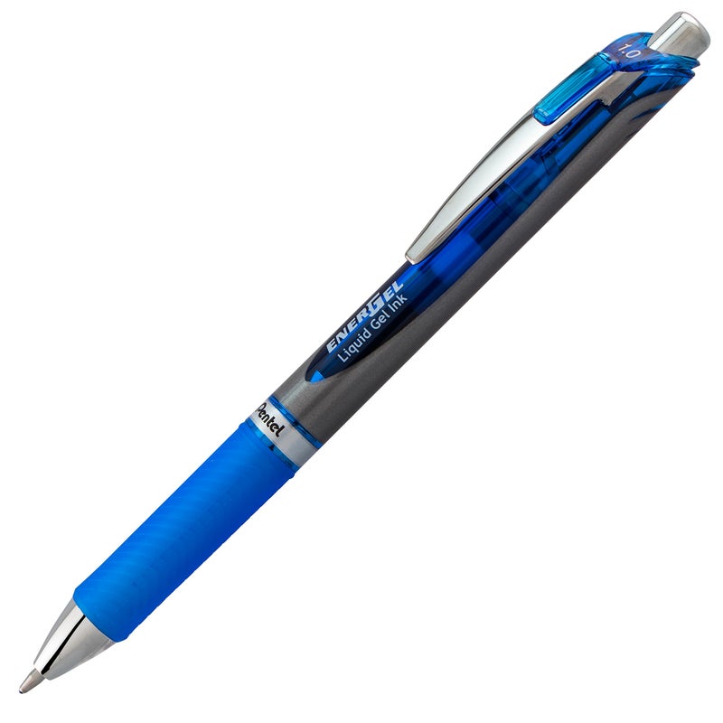 Pentel قلم جل سائل قابل للسحب من بنتل إنرجيل RTX، خط عريض، طرف معدني، حبر أزرق، عبوة من 2 (BL80BP2C) - Image 1