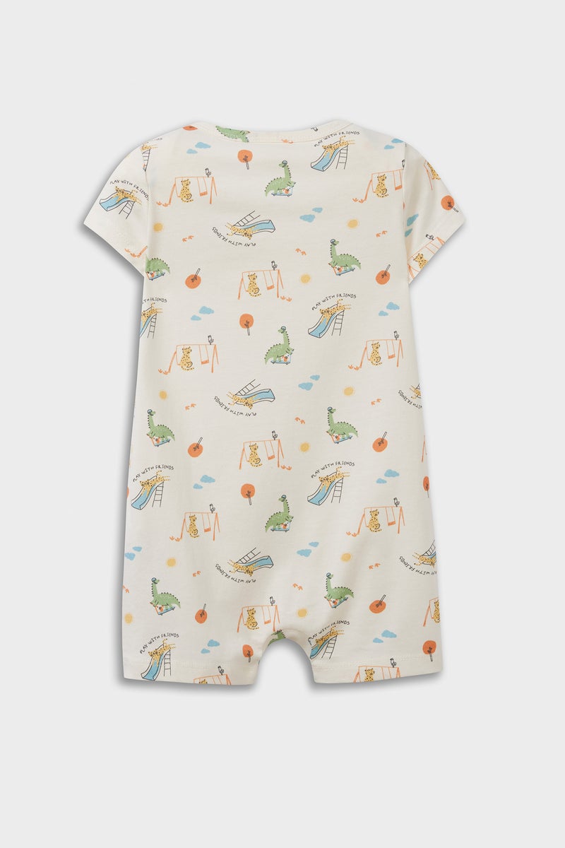 DeFacto Baby Boy 2 piece Regular Fit Envelope Neck Animal Jumpsuit  - Image 4