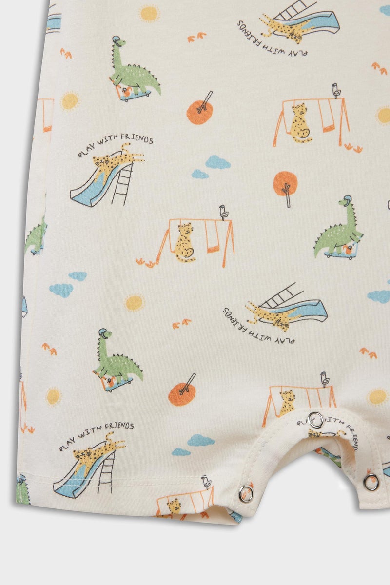 DeFacto Baby Boy 2 piece Regular Fit Envelope Neck Animal Jumpsuit  - Image 3
