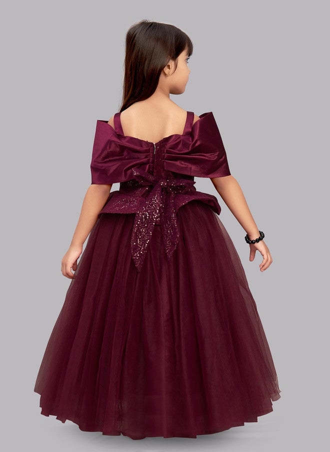 PinkChick فستان بورغندي للفتيات - Image 4