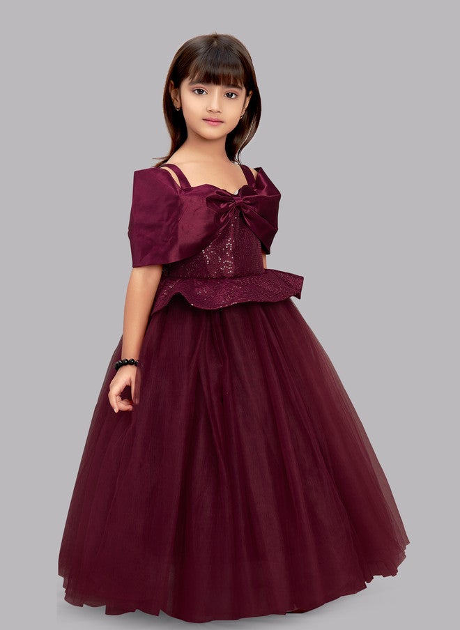 PinkChick فستان بورغندي للفتيات - Image 3