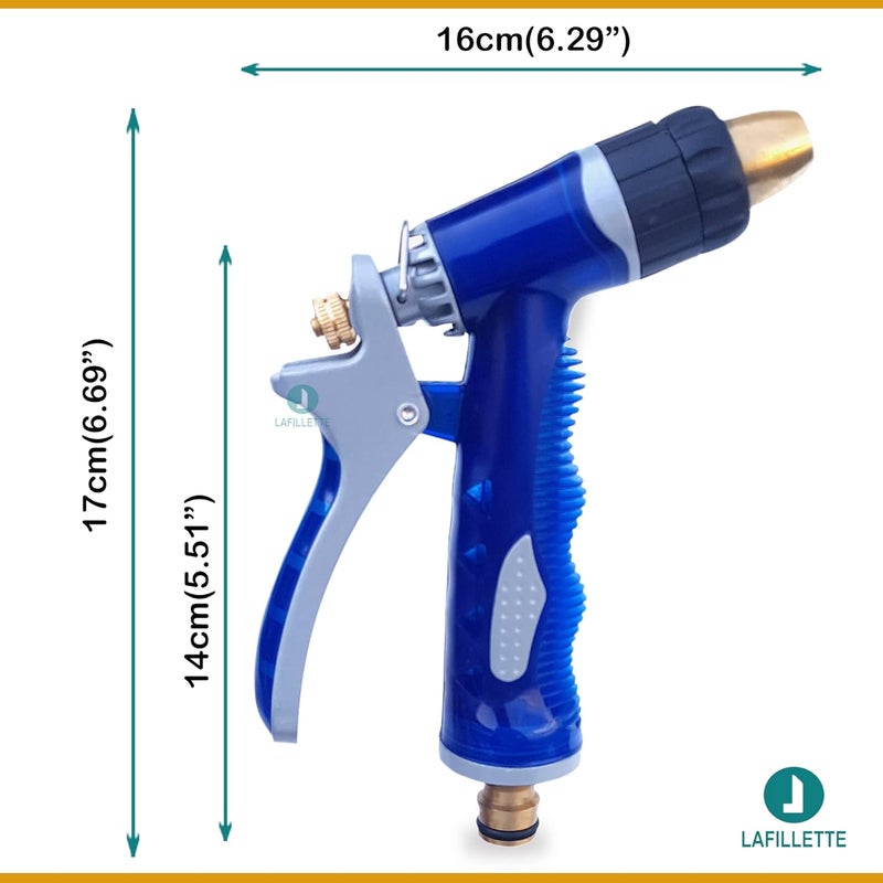LAFILLETTE High Pressure Washer Brass Nozzle Water Spray Gun for Car Washing Garden Watering RoomDeckFloor Cleaning in Blue Color - Image 2
