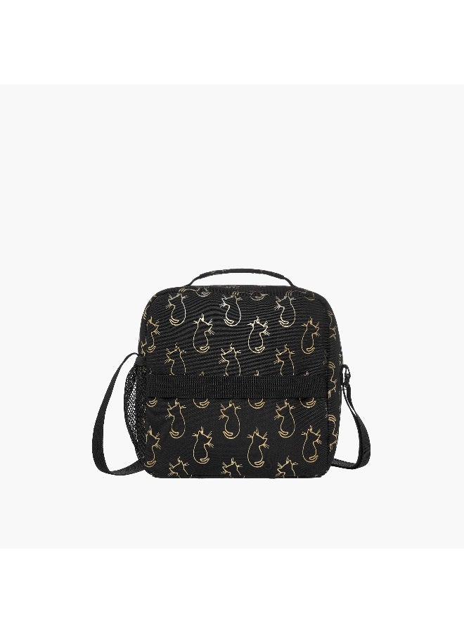 St.Right Lunch Bag-Cats-1 Cmprt-Girls (Polyester) Black \ 21X11X22 - Image 5