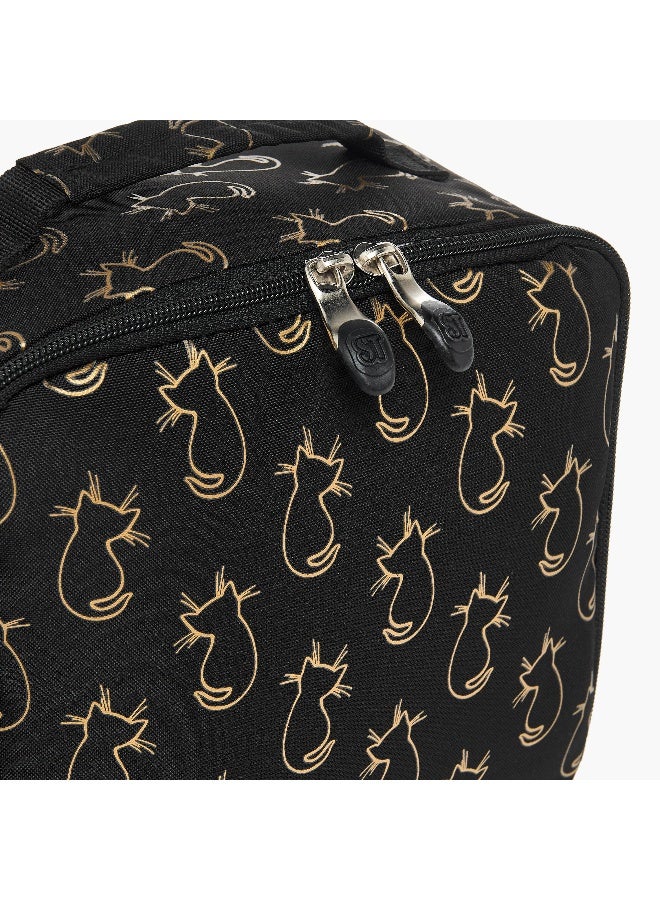St.Right Lunch Bag-Cats-1 Cmprt-Girls (Polyester) Black \ 21X11X22 - Image 4