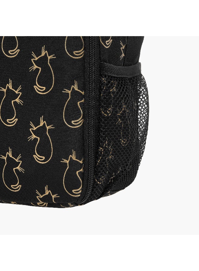 St.Right Lunch Bag-Cats-1 Cmprt-Girls (Polyester) Black \ 21X11X22 - Image 3