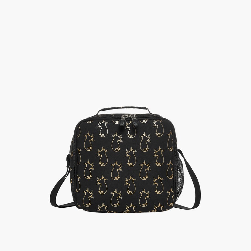 St.Right Lunch Bag-Cats-1 Cmprt-Girls (Polyester) Black \ 21X11X22 - Image 1