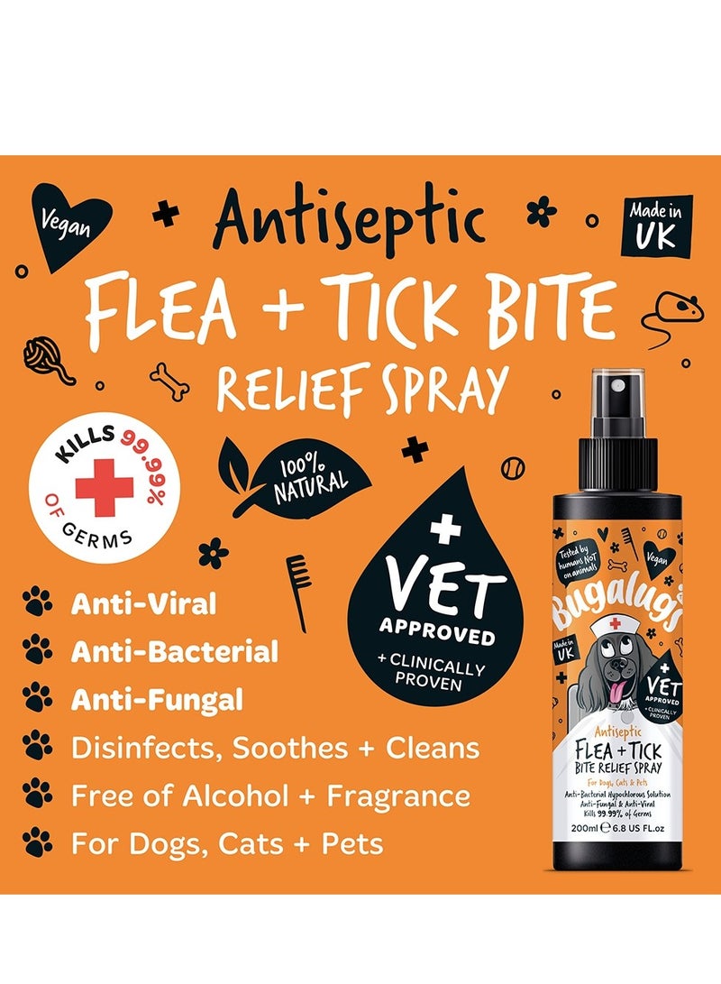 BUGALUGS Antiseptic Flea & Tick Bite Relief Spray 200ml (6.8 Fl Oz) - Image 2
