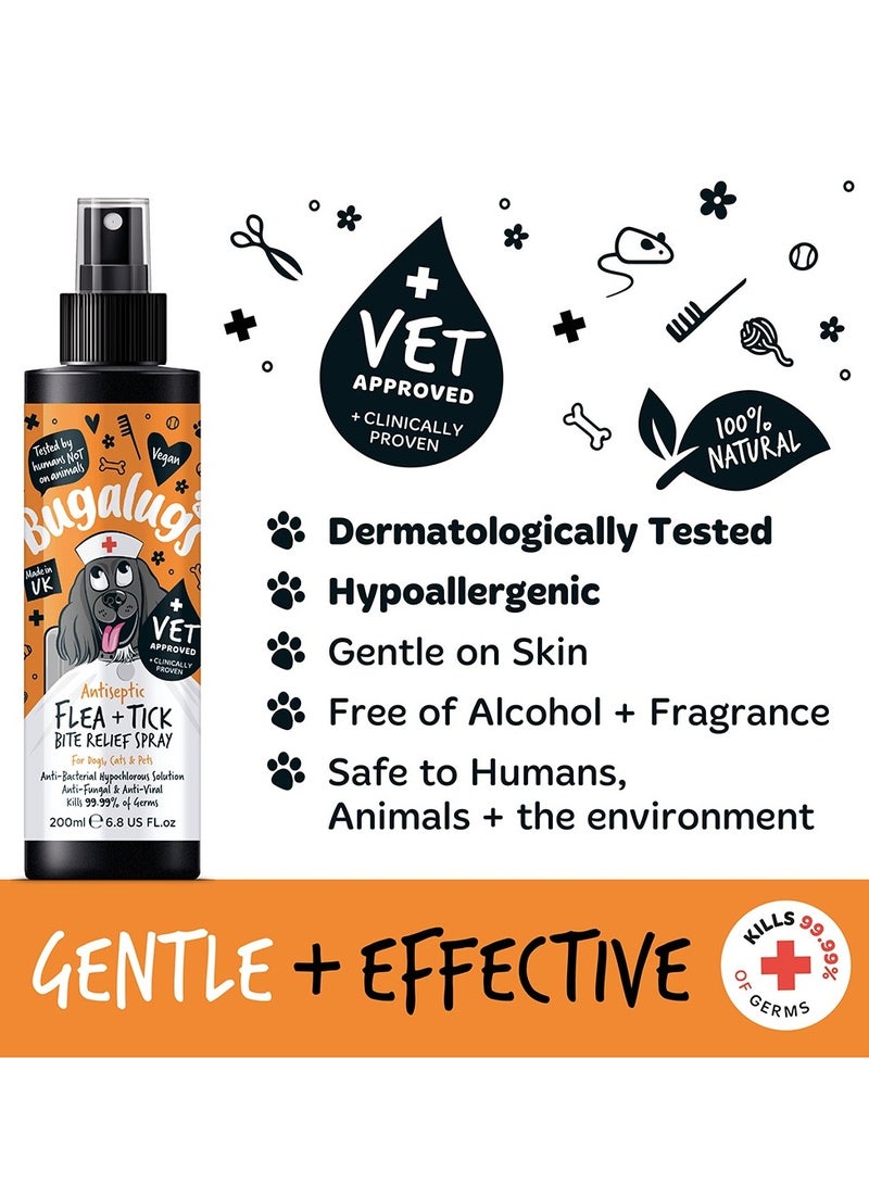 BUGALUGS Antiseptic Flea & Tick Bite Relief Spray 200ml (6.8 Fl Oz) - Image 3