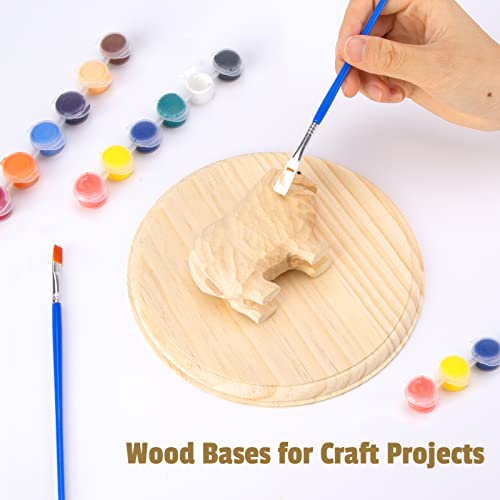 Pllieay 2Pcs 7 Inch Round Wooden Plaque Unfinished Circle Plaque, Wood Display Base for Craft Projects - Image 4