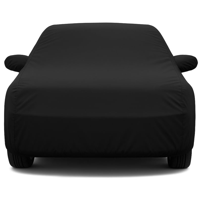 ULTRA SHIELD All Weather Water-Resistant Car Cover for Tata Punch | Durable Light-Weight Triple-Stitched Fabric, UV Protection, Dust-Proof | Mirror Pockets, Full Elastic | Black - Image 2