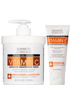 Advanced Clinicals Vitamin C Cream Face Lotion  Body Lotion Moisturizer  Anti Aging Skin Care Firming  Brightening Cream For Women Men Uneven Skin Tone Wrinkles  Dark Spots WTravel Size