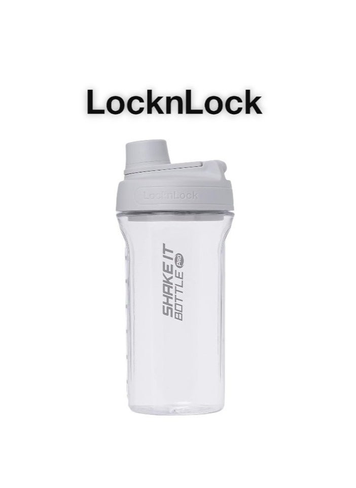 LOCK & LOCK - LocknLock Tritan Shake It Bottle Pro 850ml - Shatter-Resistant, Leak-Proof, and BPA-Free with Finger Loop - Light Grey - Image 1