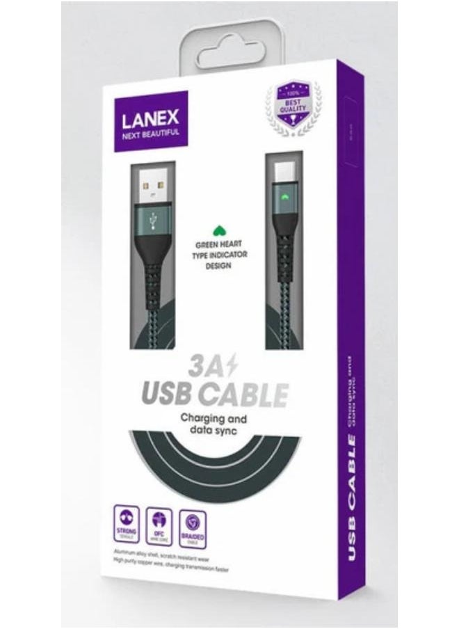 LANEX - Lanex 3A USB to Type-C Cable LTC-N14C - Image 1