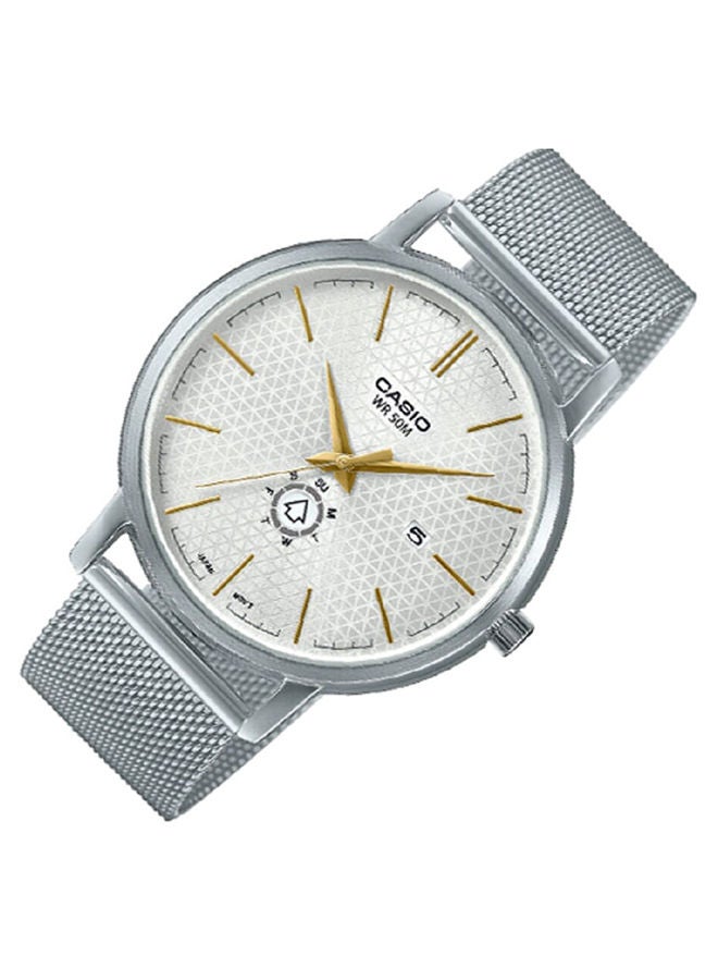 CASIO Men Watch Analog White Dial Stainless Steel Mesh Band MTP-B125M-7AVDF - Image 2