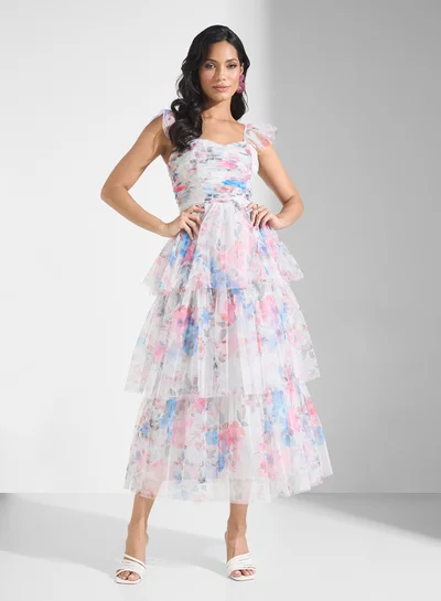 jewelled evening dresses Ashley Lauren 1624 Beaded Evening Gown High Neckline With Center Slit Cap  Sleeves
