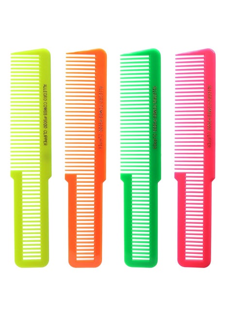Allegro Combs 9000 Clipper Cutting Combs Blending Combs Fading Combs Neon Mix 6 Pk Neon Mix
