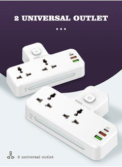 glassology Power Adapter Multi Plug Extension box Extender Wall Charger Socket 2 Way Multiple Electrical Outlet Adaptor, Charging Station for Home, Office （2 Way + 2 USB+1Type C）  - Image 3