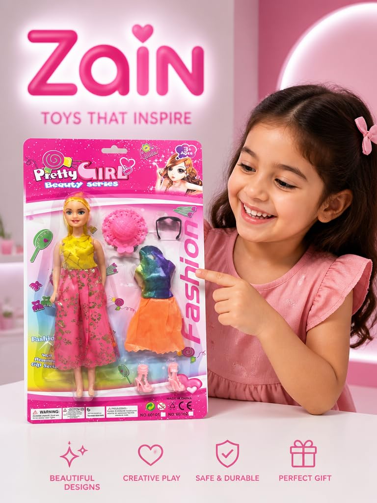Pretty Girl Beauty Series Fashion Doll with Extra Outfit and Accessories Set - Image 2