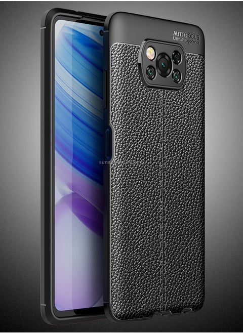 جراب حمايه سيليكون تصميم2 مقاوم للصدمات حمايه للكاميرا متوافق مع Poco X3 NFC /Poco X3 Pro (اسود)