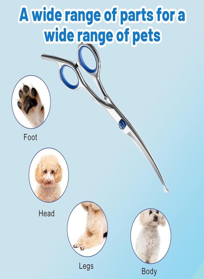 BCNJEPIN Dog Grooming Kit, 7PCS Blue Pet Grooming Scissors Set with 3 Dog Grooming Scissors, 1 Cat Nail Clipper, 1 Cat Hair Brush, 1 Nail File and 1 Storage Bag, Ideal for Pet Trimming, and Hair Care - Image 4