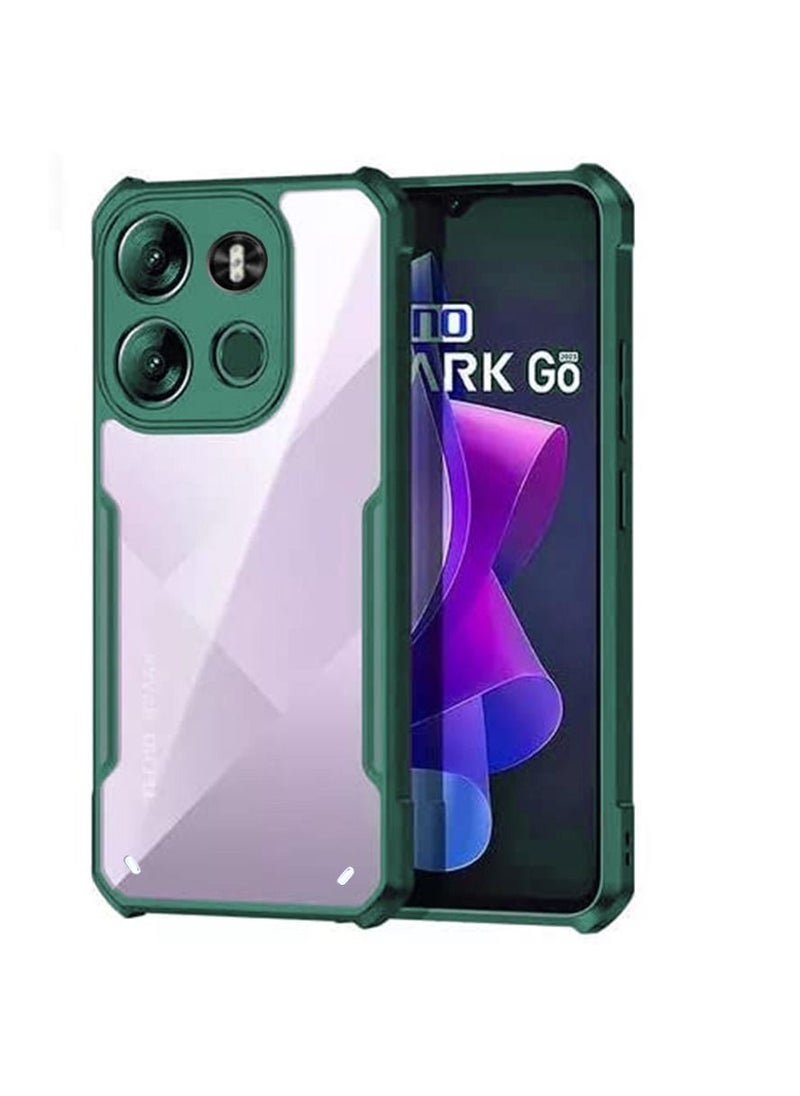 Generic TECNO Spark Go 2023 4G Green Mobile Phone Case Cover, Ultra-Thin Lightweight Cover Soft TPU Bumper + Acrylic Clear Back Case Cover  - Image 1