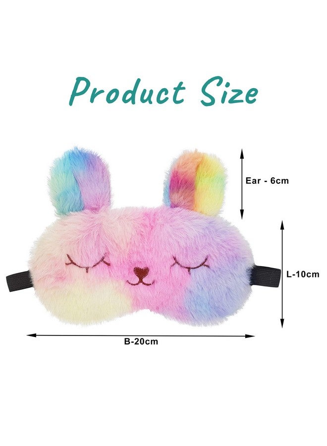 Jenna ™ Cute Fur Sleeping Eye Shade Mask Cover For Insomnia Meditation Puffy Eyes And Dark Circles Bunny Multi  - Image 3