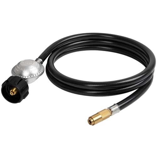 SHINESTAR 6 Feet Propane Regulator and Hose for Blackstone 17 & 22 Inch Tabletop Griddle, Connect to 5-20 LB Propane Tank - Image 1