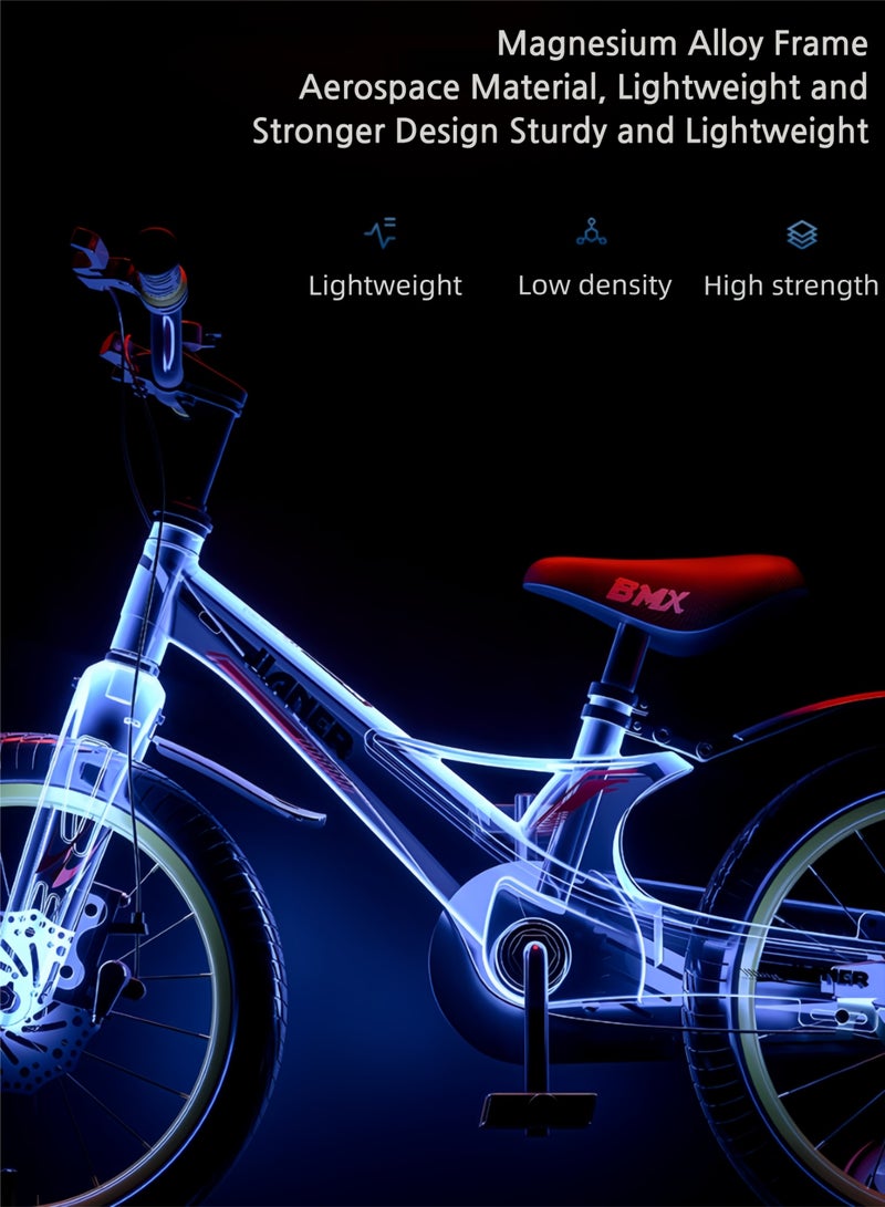 Kids Bike 14/16/18 inch – Magnesium Alloy Frame, Dual Brake, Height Adjustable, for 3-12 Years Boys & Girls  - Image 2