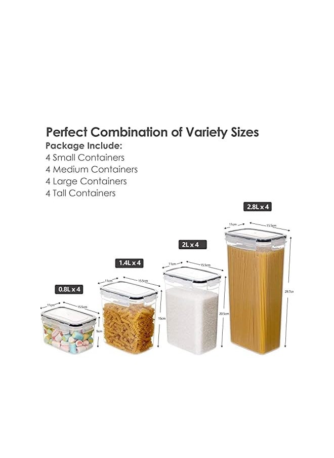 X spring Airtight Food Storage Container Set, 16 Pcs Clear Food Storage Container with Lid, Cereal and Snack Containers with Lables and Small Spoon for Kitchen Pantry Organization and Storage  - Image 5