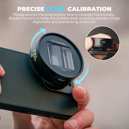 FreeWell عدسة فريويل 1.33x أنامورفيك ذهبية متوافقة مع تركيب 17mm آيفون، سامسونج - عدسة سينمائية للهواتف الذكية مع نسبة عرض واسعة، وهالة ذهبية غنية، ومظهر فيلم معزز - Image 4