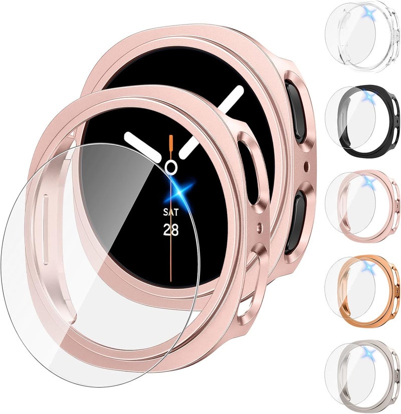 Tensea [5+5 Pack for Samsung Galaxy Watch 8 40mm Accessories Screen Protector, Hard PC Bumper / HD Anti-Fog Tempered Glass Screen Protector, Set - Image 1