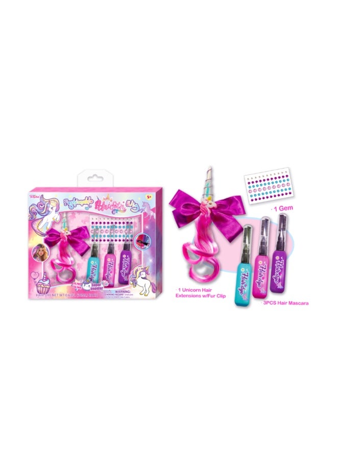 Tokidas Kids Unicorn Temporary Hair Color Kit with Hair Accessories - Image 1